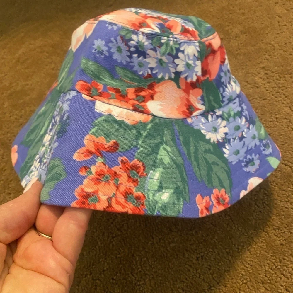 Janie & Jack Girls Sun Hat Floral Chin Strap New 6-12 months 🌷